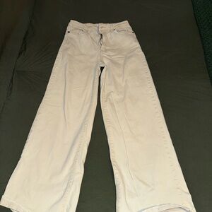 Easel Women's Wide Leg Cream Jeans